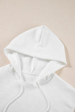 Load image into Gallery viewer, White Textured Cropped Hoodie and Shorts Set - Fashion Queen -  16
