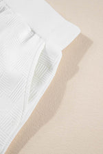 Load image into Gallery viewer, White Textured Cropped Hoodie and Shorts Set - Fashion Queen -  21
