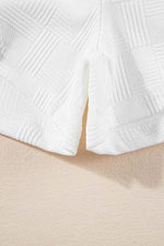 Load image into Gallery viewer, White Textured Cropped Hoodie and Shorts Set - Fashion Queen -  22
