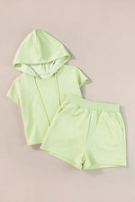 Load image into Gallery viewer, White Textured Cropped Hoodie and Shorts Set - Fashion Queen -  25
