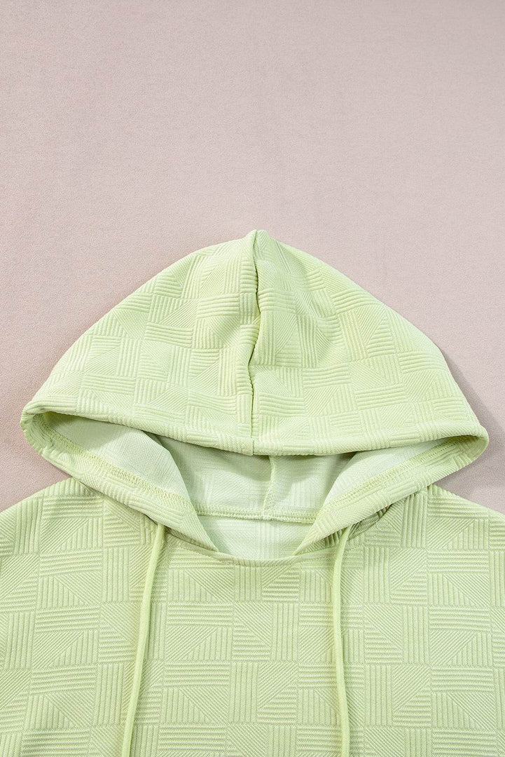 White Textured Cropped Hoodie and Shorts Set - Fashion Queen -  27