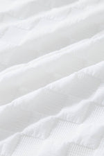Load image into Gallery viewer, White Textured Split Neck Top and Drawstring Shorts Set - Fashion Queen -  18
