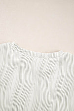 Load image into Gallery viewer, White Textured Wavy Round Neck Long Sleeve Top - Fashion Queen -  17
