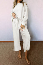 Load image into Gallery viewer, White Ultra Loose Textured 2pcs Slouchy Outfit - Fashion Queen -  1
