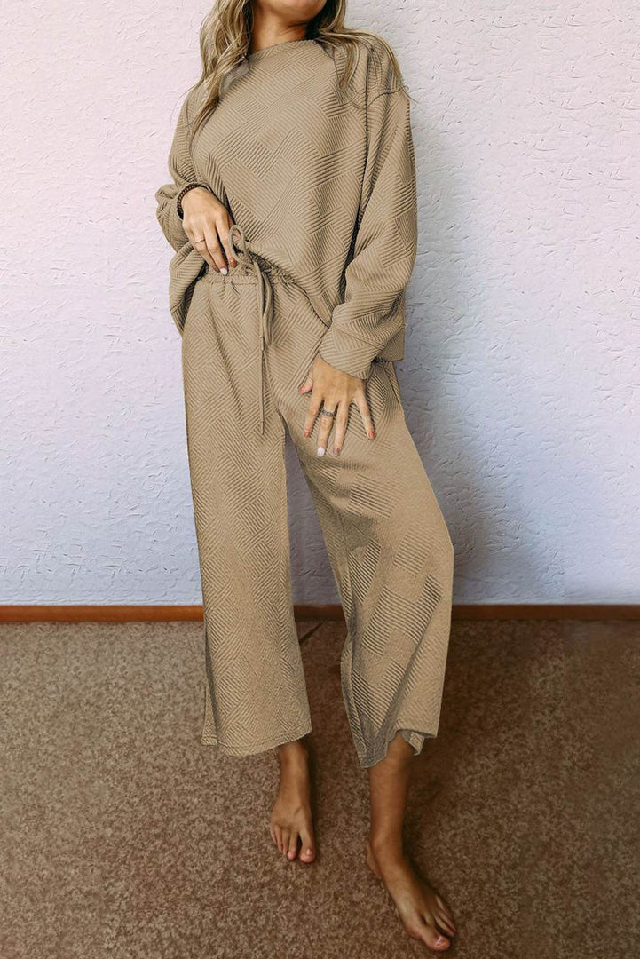 White Ultra Loose Textured 2pcs Slouchy Outfit - Fashion Queen -  19