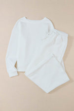 Load image into Gallery viewer, White Ultra Loose Textured 2pcs Slouchy Outfit - Fashion Queen -  2
