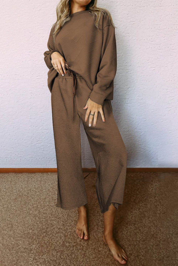 White Ultra Loose Textured 2pcs Slouchy Outfit - Fashion Queen -  22