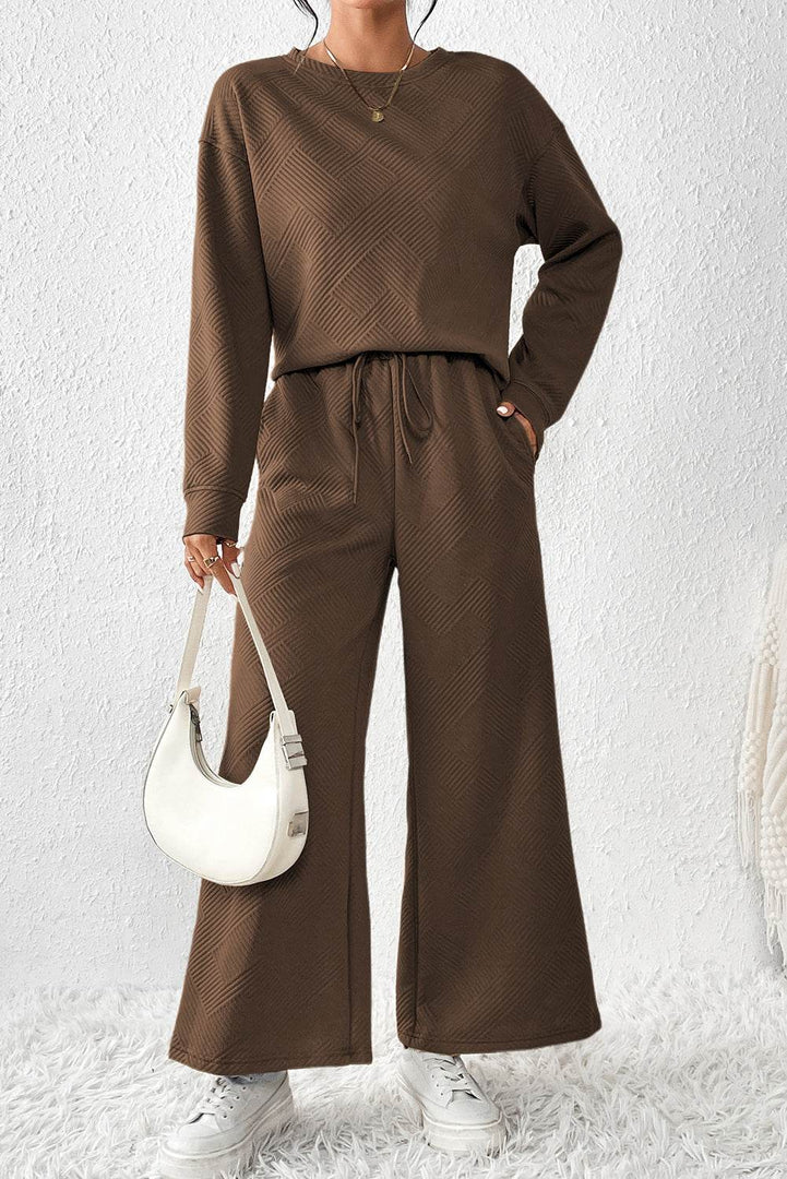 White Ultra Loose Textured 2pcs Slouchy Outfit - Fashion Queen -  23