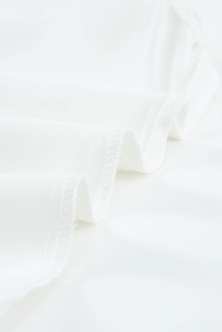 White V Neck Short Sleeve Tee - Fashion Queen -  10