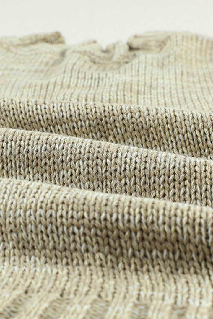 White V neck Drop Shoulder Knitted Sweater - Fashion Queen -  18