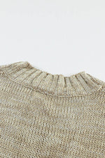 Load image into Gallery viewer, White V neck Drop Shoulder Knitted Sweater - Fashion Queen -  19
