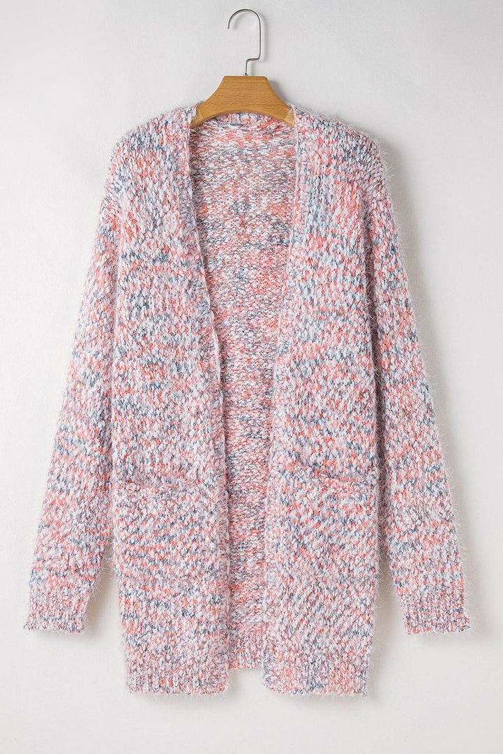 Yellow Multicolor Confetti Open Front Knit Cardigan - Fashion Queen -  13