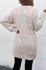 Load image into Gallery viewer, Yellow Multicolor Confetti Open Front Knit Cardigan - Fashion Queen -  2
