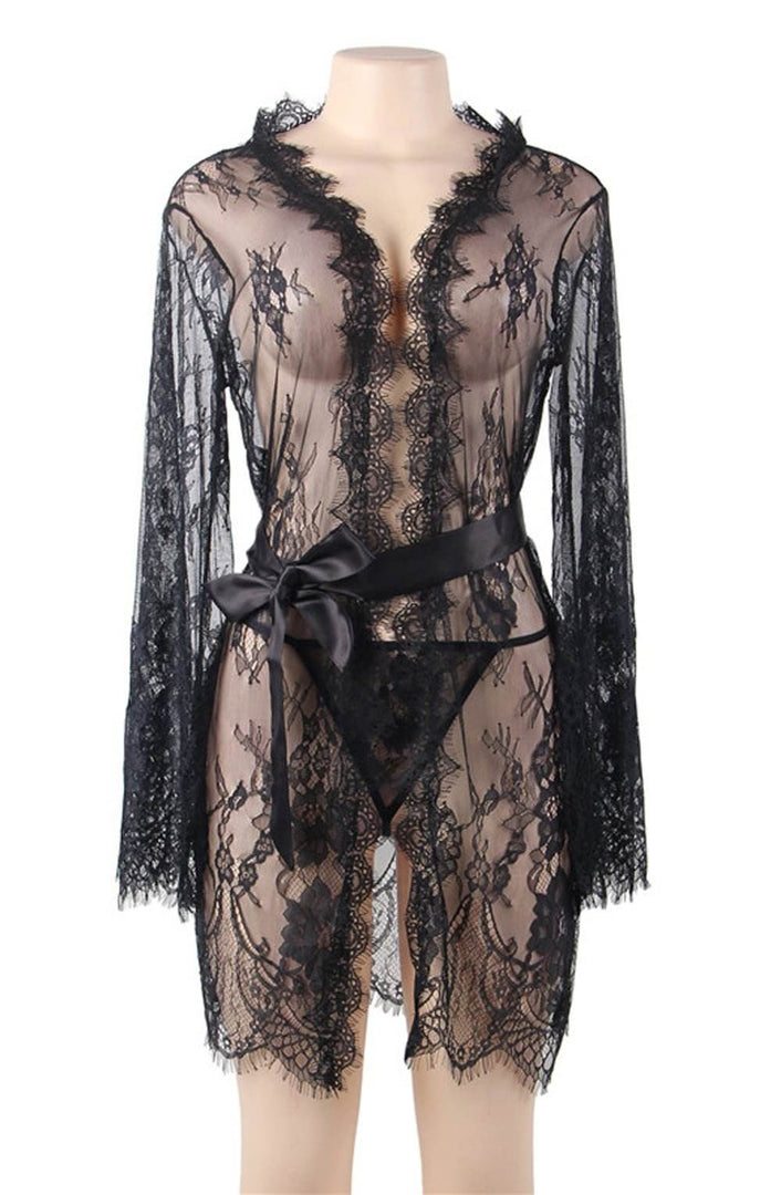 YesX YX827 Robe Set Black - Fashion Queen -  5