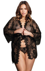 Load image into Gallery viewer, YesX YX827Q Robe Set Black - Up to 6XL - Fashion Queen -  1
