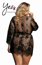 Load image into Gallery viewer, YesX YX827Q Robe Set Black - Up to 6XL - Fashion Queen -  3
