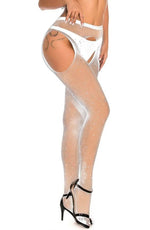Load image into Gallery viewer, YesX YX851 Sparkly Fishnet White - Fashion Queen -  4
