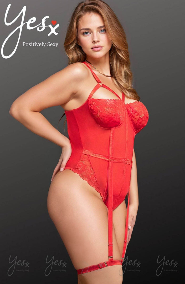 YesX YX858Q Red Bodysuit - Fashion Queen -  1