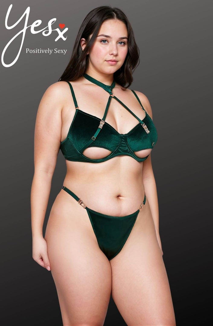 YesX YX873Q Hollow Cut Halter Bra Set - Fashion Queen -  2