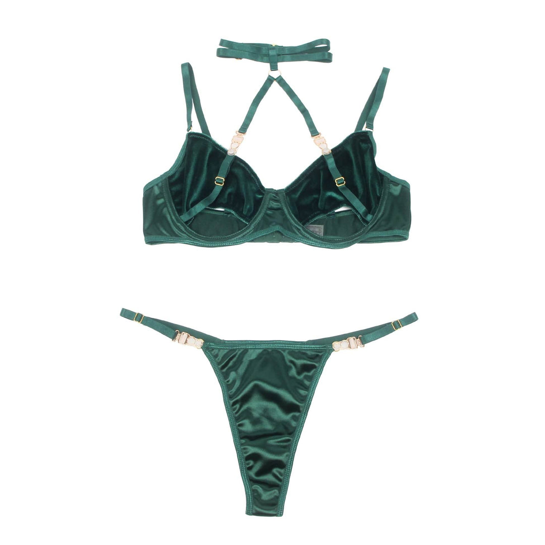 YesX YX873Q Hollow Cut Halter Bra Set - Fashion Queen -  4