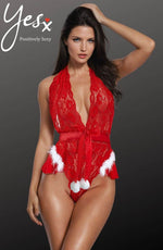 Load image into Gallery viewer, YesX YX874 Christmas Lace Halter Neck Teddy - Fashion Queen -  5
