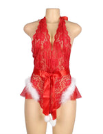 Load image into Gallery viewer, YesX YX874 Christmas Lace Halter Neck Teddy - Fashion Queen -  8
