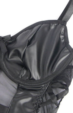 Load image into Gallery viewer, YesX YX890 Black Faux Leather Look &amp; Mesh - Fashion Queen -  6
