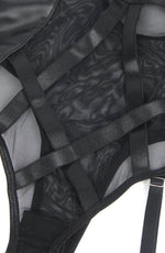 Load image into Gallery viewer, YesX YX890 Black Faux Leather Look &amp; Mesh - Fashion Queen -  8
