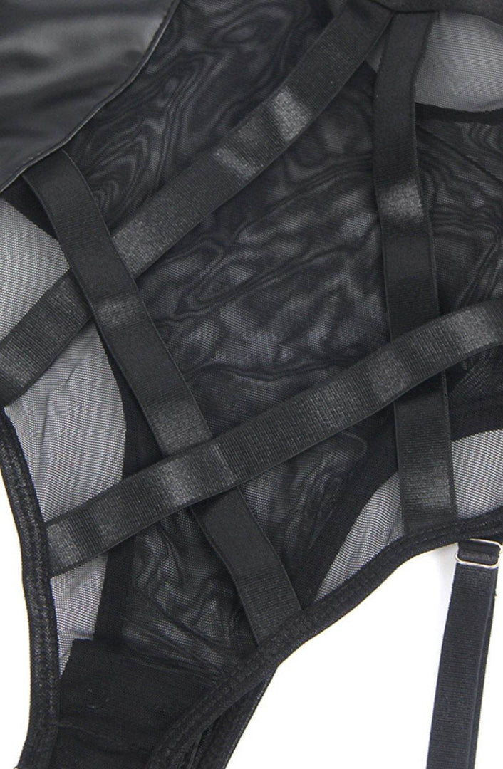 YesX YX890 Black Faux Leather Look & Mesh - Fashion Queen -  8