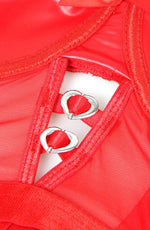Load image into Gallery viewer, YesX YX891 Red Faux Leather Look &amp; Mesh - Fashion Queen -  4
