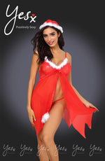 Load image into Gallery viewer, YesX YX947 3pc Red/White Hat, Babydoll &amp; Thong - Fashion Queen -  5
