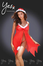 Load image into Gallery viewer, YesX YX947 3pc Red/White Hat, Babydoll &amp; Thong - Fashion Queen -  6
