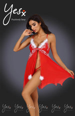 Load image into Gallery viewer, YesX YX949 Red/White Babydoll &amp; Thong Set - Fashion Queen -  2
