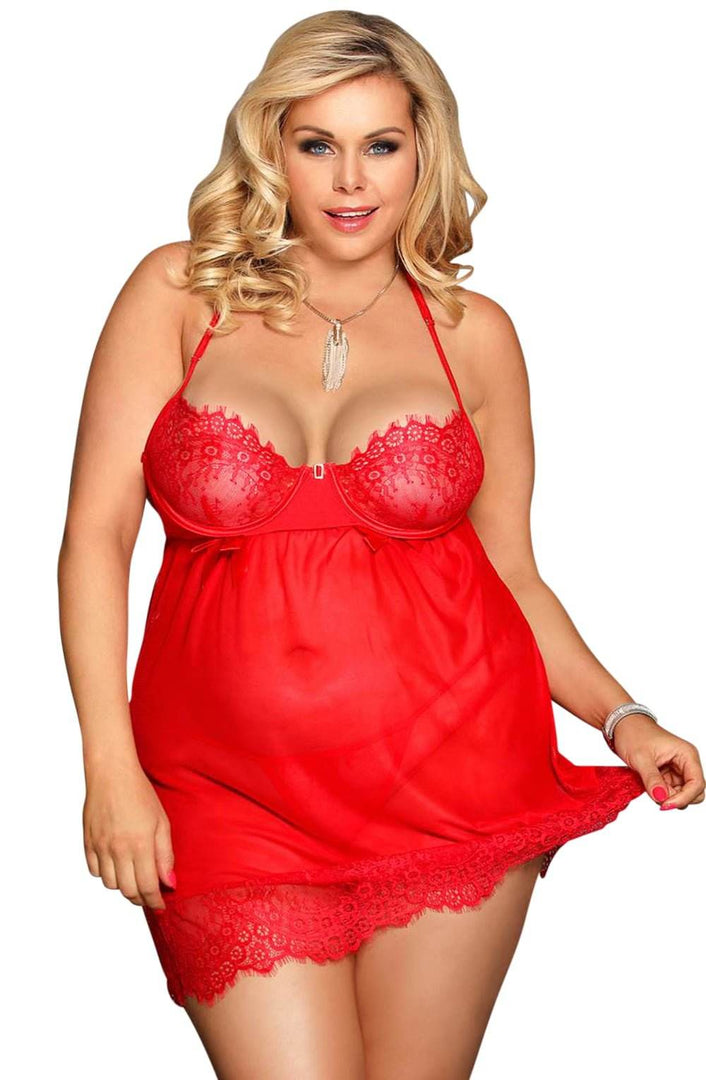 YesX YX952Q Red Babydoll Set - Fashion Queen -  4