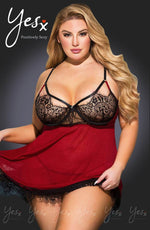 Load image into Gallery viewer, YesX YX958Q Black/Red Babydoll Set - Fashion Queen -  2
