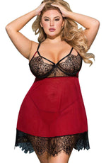 Load image into Gallery viewer, YesX YX958Q Black/Red Babydoll Set - Fashion Queen -  4
