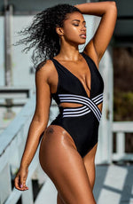 Load image into Gallery viewer, YesX YX980 One Piece Swimsuit Black - Fashion Queen -  2
