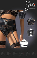 Load image into Gallery viewer, YesX YX984 Suspender Belt &amp; Thong Set Black - Fashion Queen -  4
