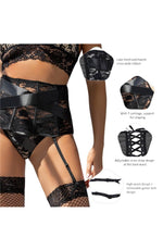 Load image into Gallery viewer, YesX YX984 Suspender Belt &amp; Thong Set Black - Fashion Queen -  8
