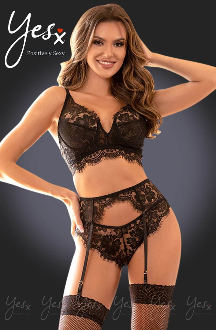 YesX YX987 Lingerie Set Black - Fashion Queen -  2