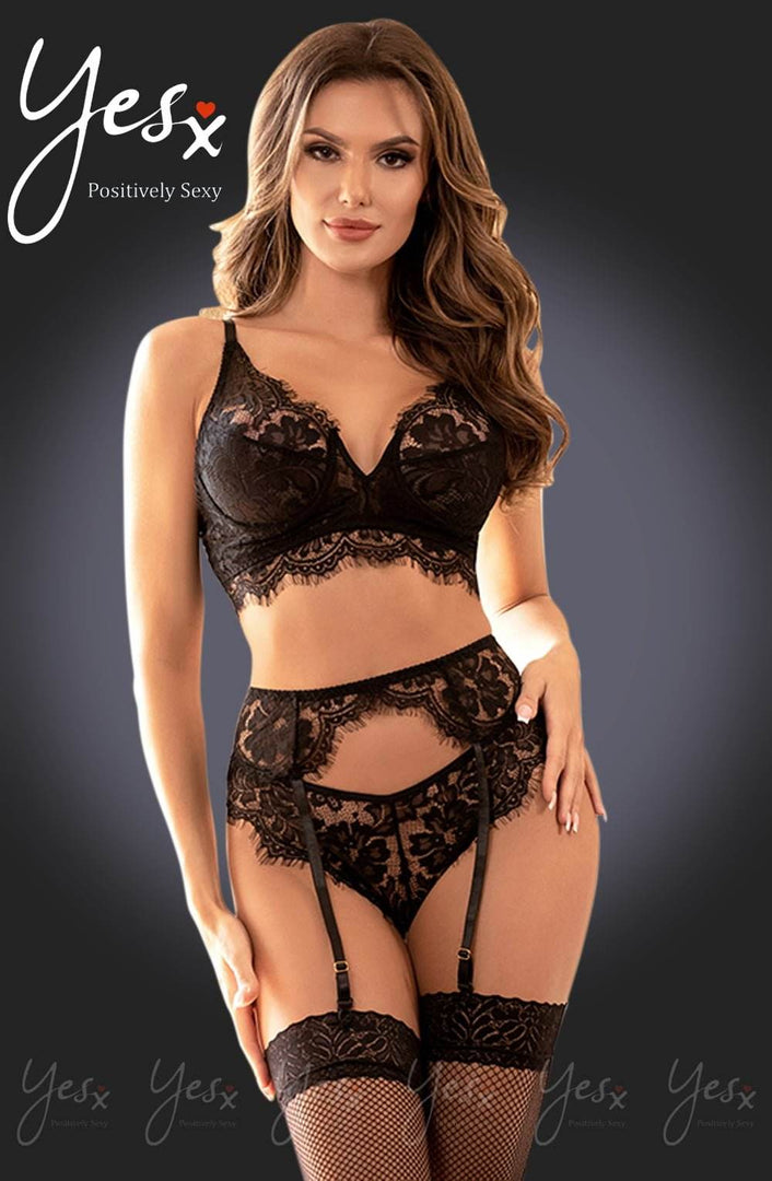 YesX YX987 Lingerie Set Black - Fashion Queen -  7