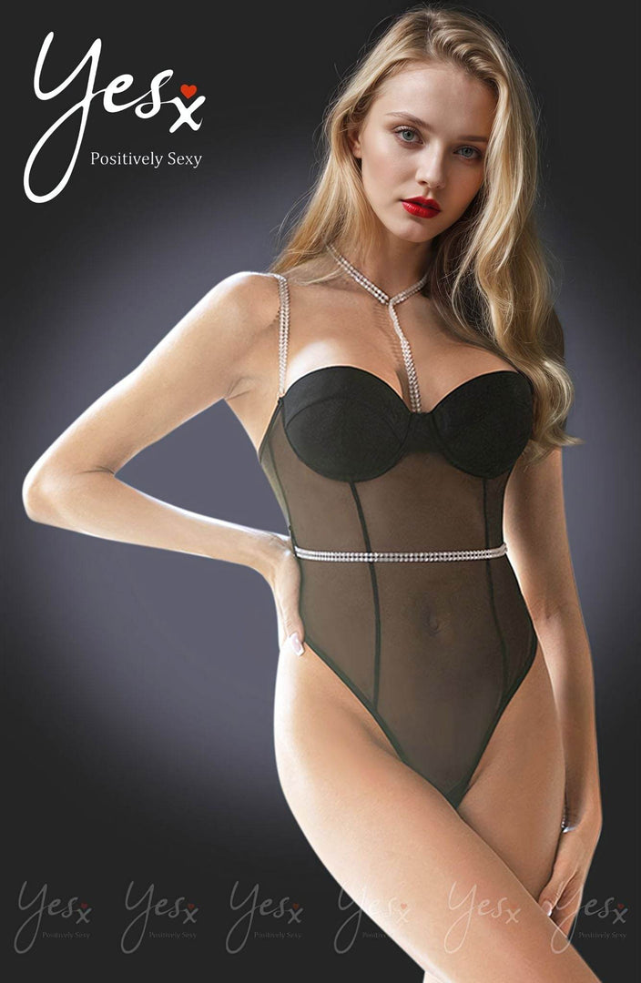 YesX YX992 Bodysuit Black - Fashion Queen -  1