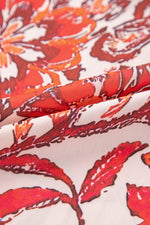 Load image into Gallery viewer, Red Vintage Floral Ruffle Sleeve V Neck Blouse
