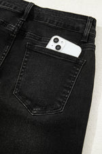 Load image into Gallery viewer, Dusk Blue Raw Hem Straight Leg Loose High Waist Jeans
