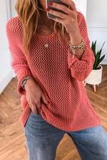Load image into Gallery viewer, Coral Crochet Hollow-out Jumper Top Sweater - Fashion Queen -  1
