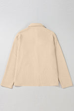 Load image into Gallery viewer, Apricot Solid Color Corduroy Buttoned Long Sleeve Shacket
