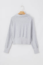 Load image into Gallery viewer, Valerian Quarter Zip Stand Neck Kangaroo Pocket Sweatshirt - Fashion Queen
