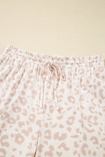 Load image into Gallery viewer, Beige Cheetah V Neck Tee and Pants Lounge Set
