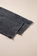 Load image into Gallery viewer, Blue Chic Patch Pocket Straight Leg Loose Jeans
