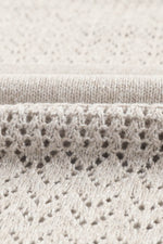 Load image into Gallery viewer, Black Eyelet Pattern Detail V Neck Drop Shoulder Sweater - Fashion Queen
